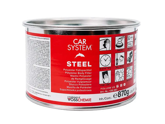 STEEL HARD POLYESTER FILLER (INCL. HARDENER) 0.9KG